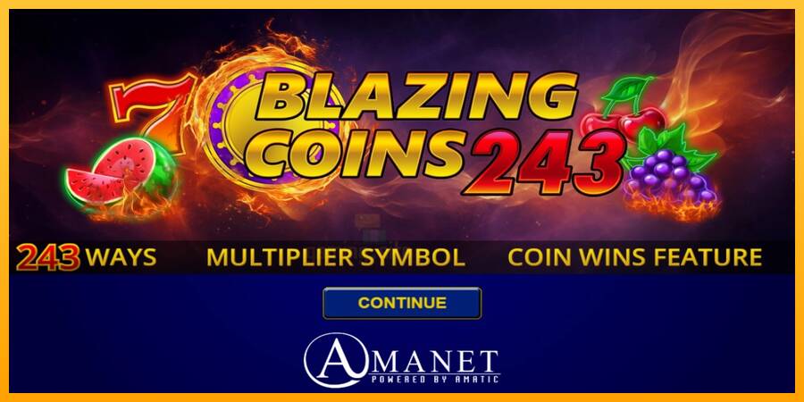 Blazing Coins 243 gaming machine for money, picture 1