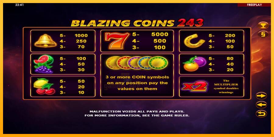 Blazing Coins 243 gaming machine for money, picture 4