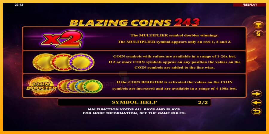 Blazing Coins 243 gaming machine for money, picture 6