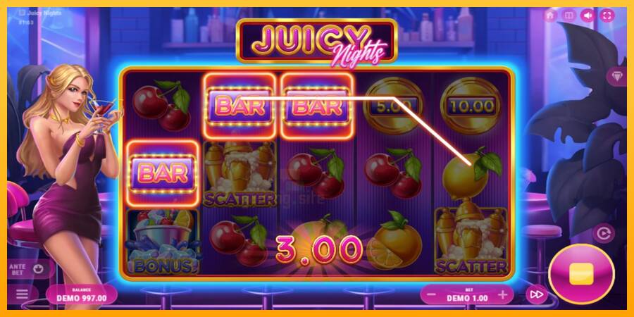 Juicy Nights gaming machine for money, picture 3