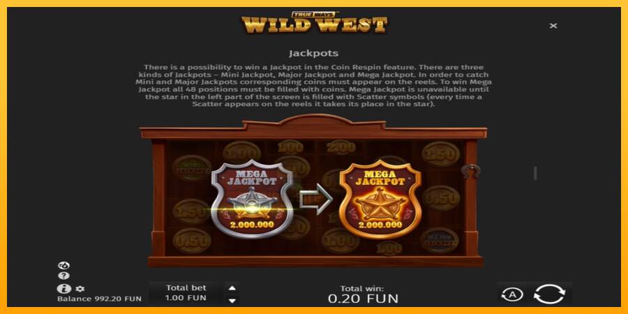 Wild West Trueways gaming machine for money, picture 6