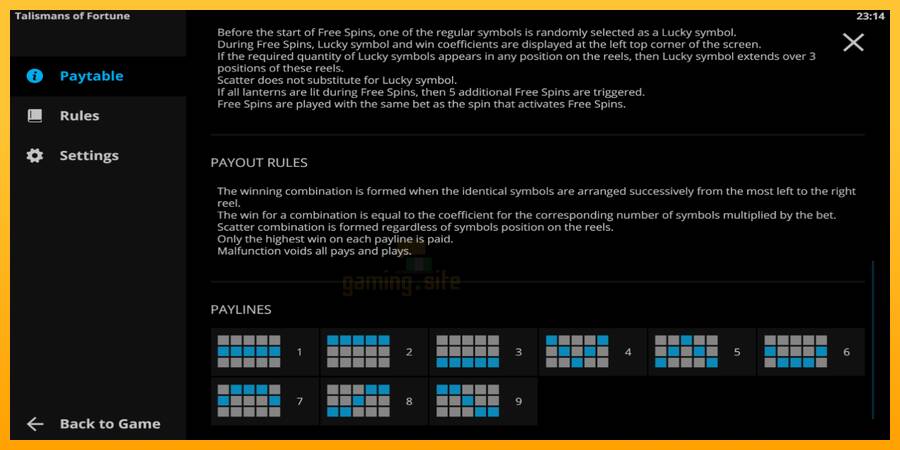 Talismans of Fortune gaming machine for money, picture 5