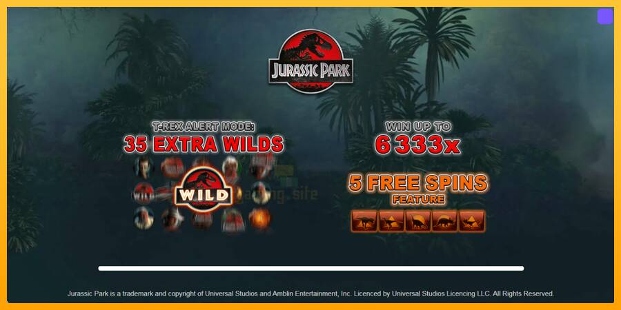 Jurassic Park gaming machine for money, picture 1