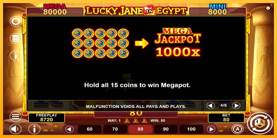 Lucky Jane in Egypt Hold & Win gaming machine for money, picture 7