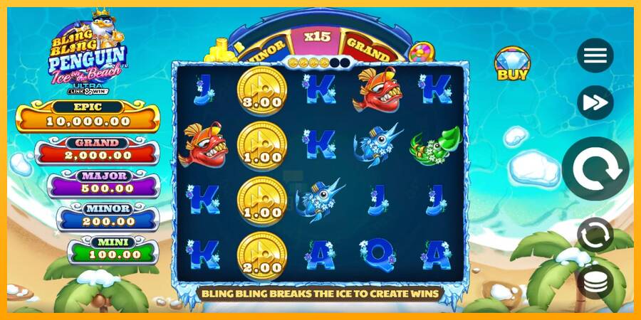 Bling Bling Penguin: Ice On The Beach gaming machine for money, picture 3