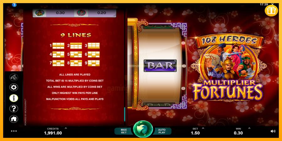 108 Heroes Multiplier Fortunes gaming machine for money, picture 6