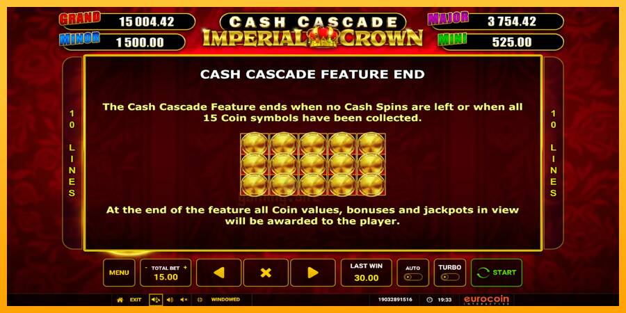 Cash Cascade Imperial Crown gaming machine for money, picture 7