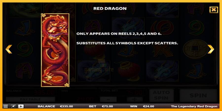 The Legendary Red Dragon gaming machine for money, picture 5