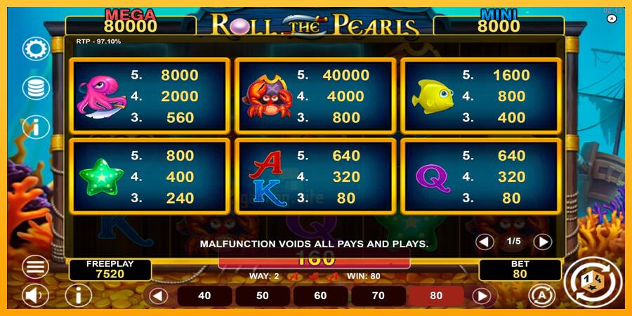 Roll The Pearls Hold & Win gaming machine for money, picture 5