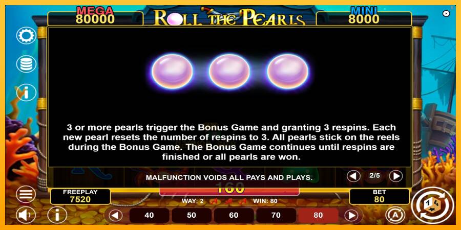 Roll The Pearls Hold & Win gaming machine for money, picture 6