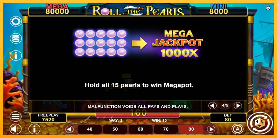 Roll The Pearls Hold & Win gaming machine for money, picture 7