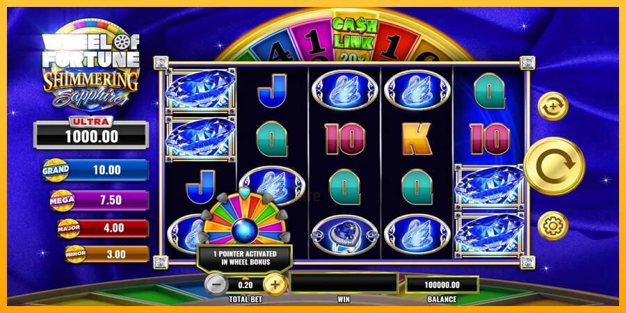 Wheel of Fortune Shimmering Sapphires gaming machine for money, picture 2