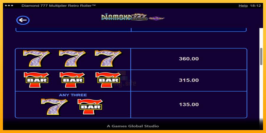 Diamond 777 Multiplier Retro Roller gaming machine for money, picture 6