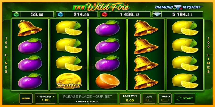 Diamond Mystery 100 Wild Fire gaming machine for money, picture 1