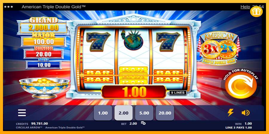 American Triple Double Gold gaming machine for money, picture 2