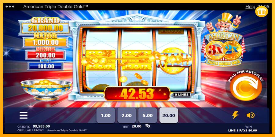 American Triple Double Gold gaming machine for money, picture 3