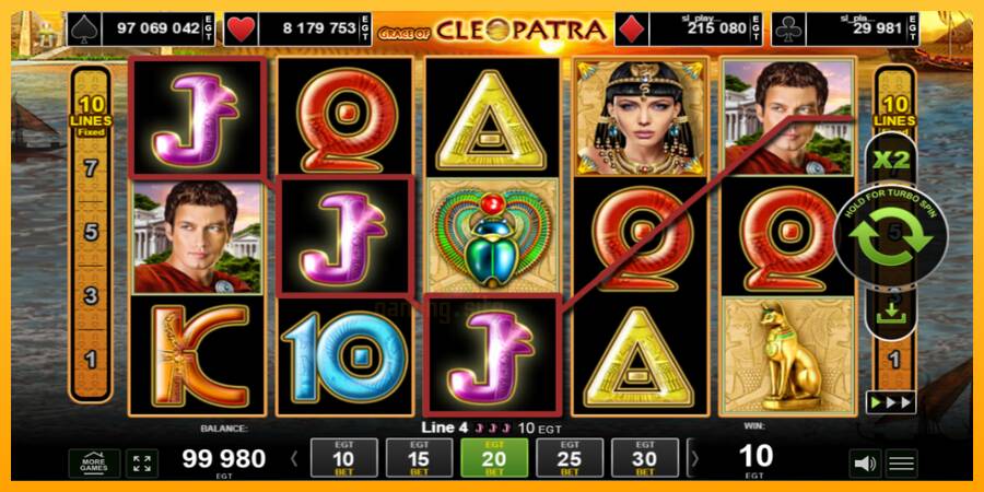 Grace of Cleopatra gaming machine for money, picture 2