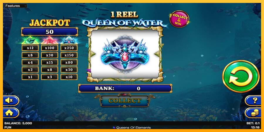 1 Reel Queen of Water gaming machine for money, picture 2