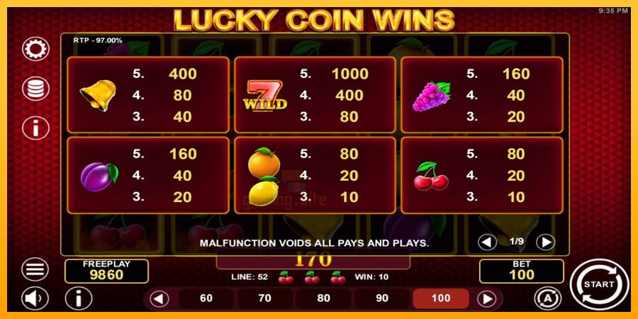 Lucky Coin Wins gaming machine for money, picture 4