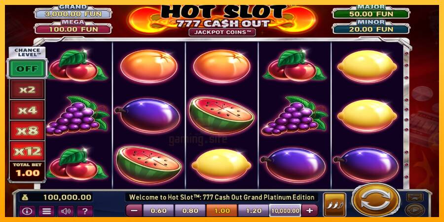 Hot Slot: 777 Cash Out Grand Platinum Edition gaming machine for money, picture 1