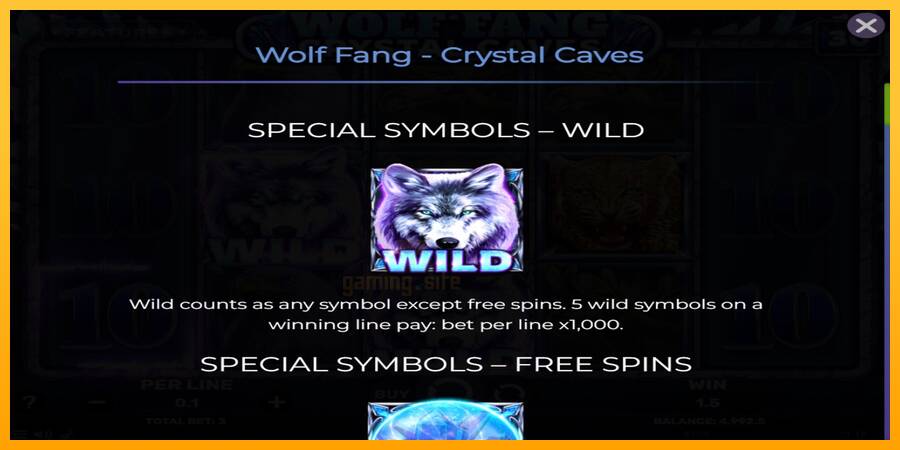 Wolf Fang - Crystal Caves gaming machine for money, picture 4