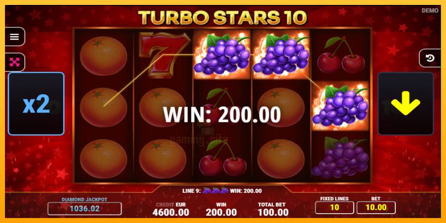 Turbo Stars 10 gaming machine for money, picture 3