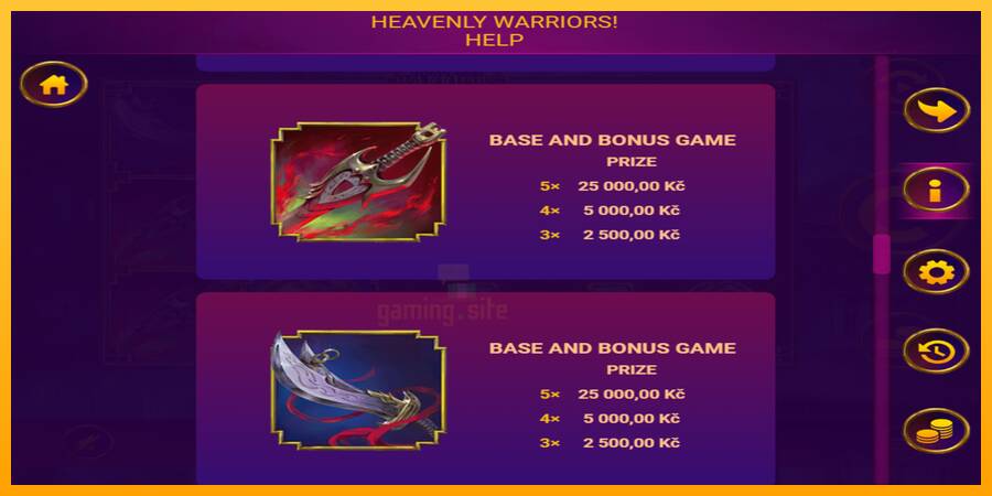 Heavenly Warriors gaming machine for money, picture 3