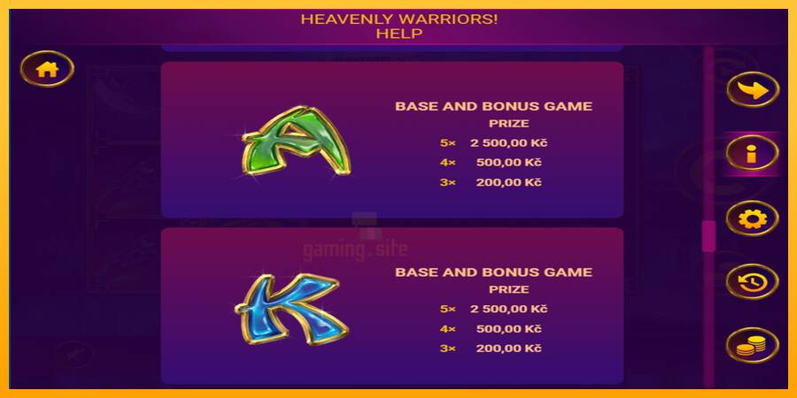 Heavenly Warriors gaming machine for money, picture 4