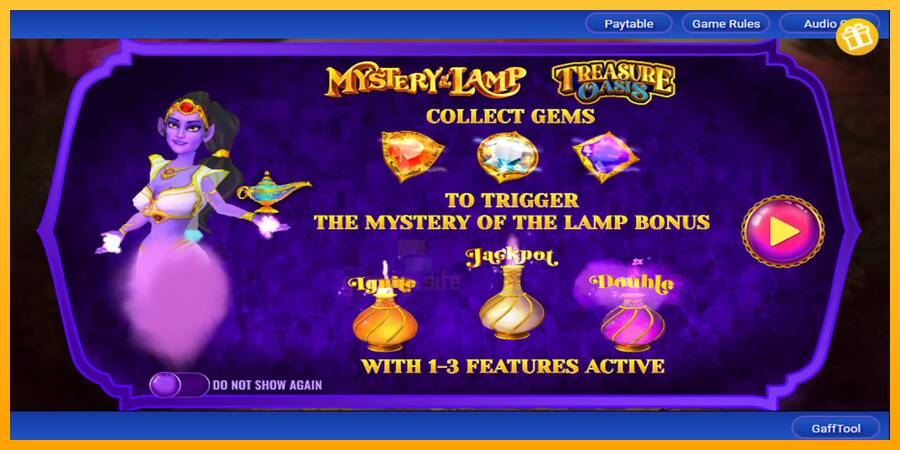 Mystery of the Lamp Treasure Oasis gaming machine for money, picture 1