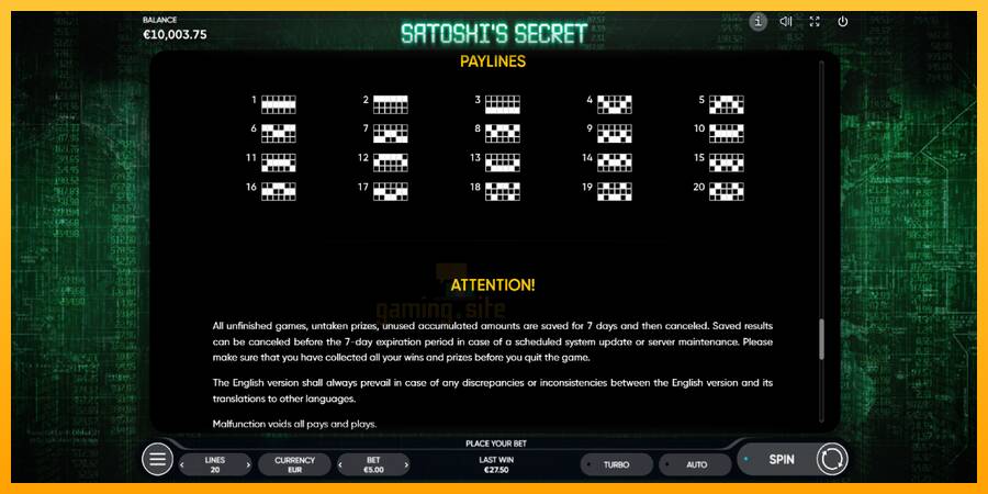 Satoshi’s Secret gaming machine for money, picture 7