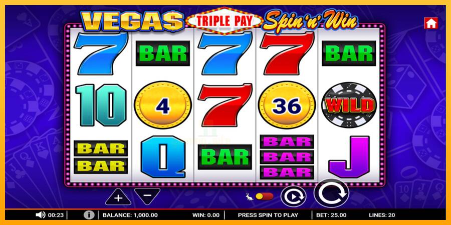 Vegas Triple Pay Spin n Win gaming machine for money, picture 1