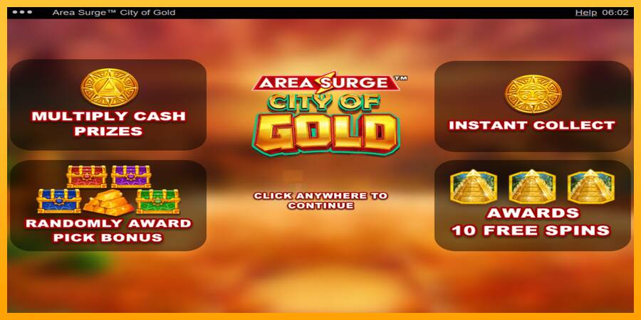 Area Surge City of Gold gaming machine for money, picture 1