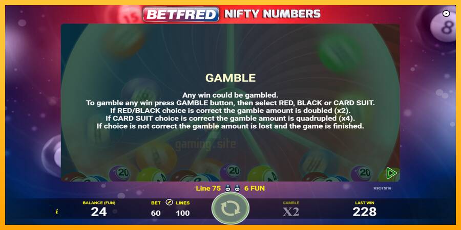 Betfred Nifty Numbers gaming machine for money, picture 6