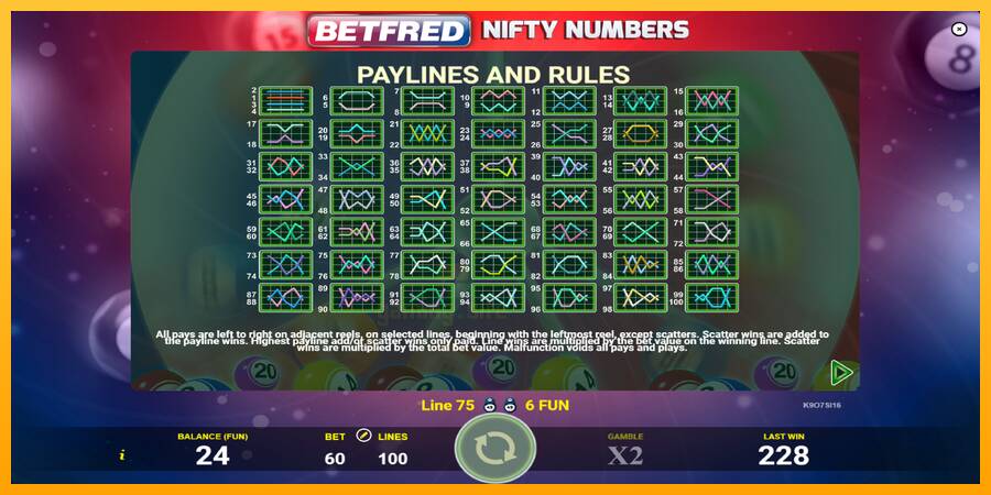 Betfred Nifty Numbers gaming machine for money, picture 7