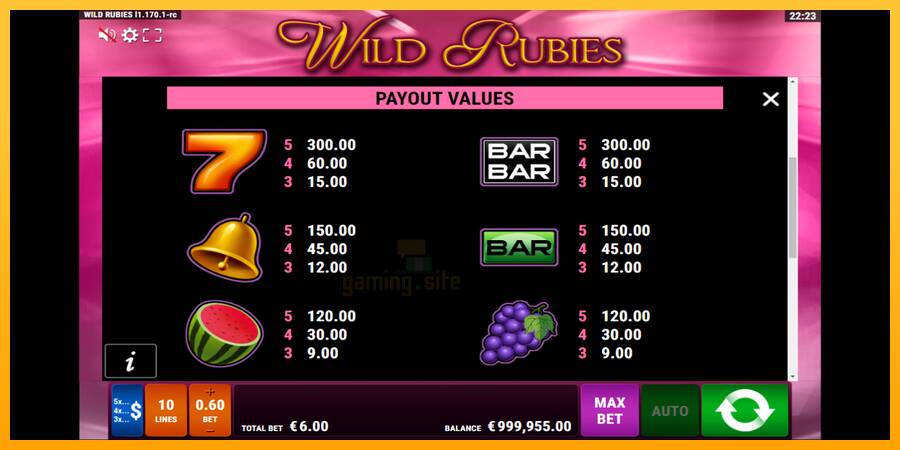 Wild Rubies gaming machine for money, picture 7