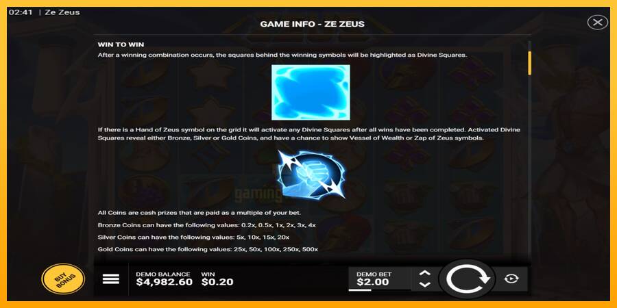 Ze Zeus gaming machine for money, picture 4