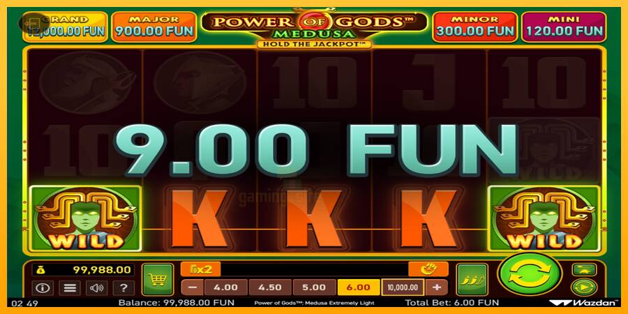 Power of Gods: Medusa Extremely Light gaming machine for money, picture 3