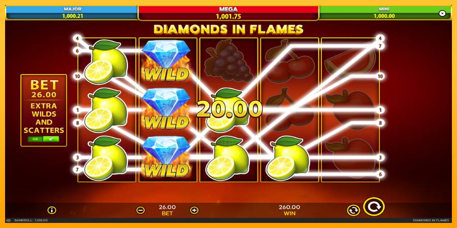 Diamonds in Flames gaming machine for money, picture 6