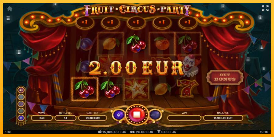 Fruit Circus Party gaming machine for money, picture 3