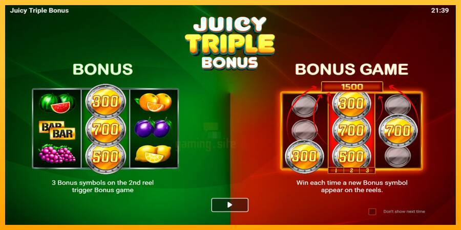 Juicy Triple Bonus gaming machine for money, picture 1