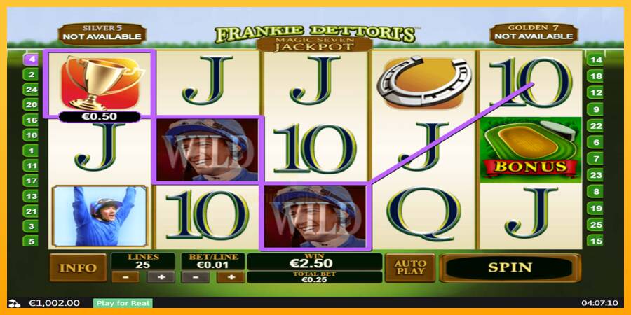 Frankie Dettori Magic Seven Jackpot gaming machine for money, picture 2