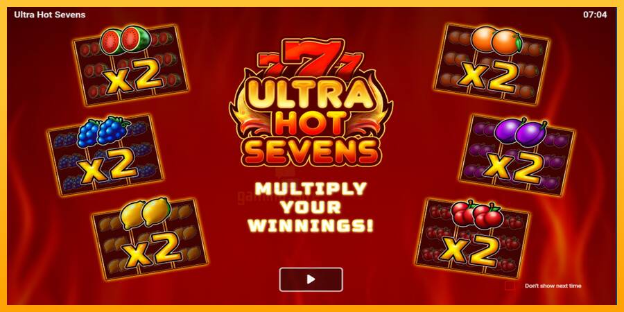 Ultra Hot Sevens gaming machine for money, picture 1