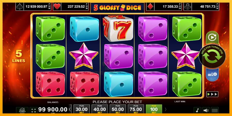 5 Glossy Dice gaming machine for money, picture 1