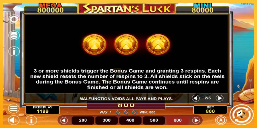 Spartans Luck Hold & Win gaming machine for money, picture 5