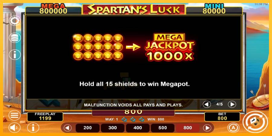 Spartans Luck Hold & Win gaming machine for money, picture 7