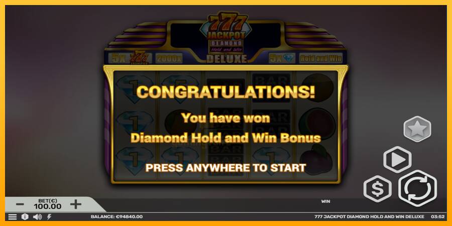 777 Jackpot Diamond Hold and Win Deluxe gaming machine for money, picture 4