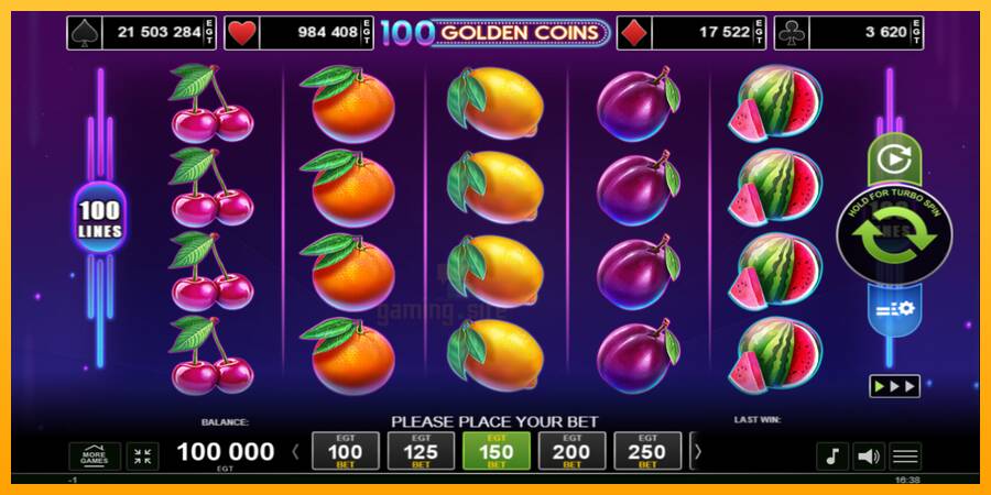 100 Golden Coins gaming machine for money, picture 1