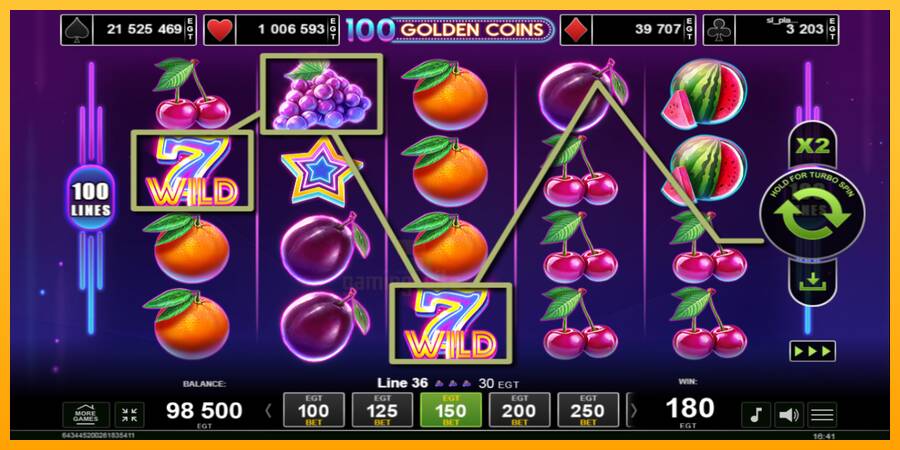 100 Golden Coins gaming machine for money, picture 3