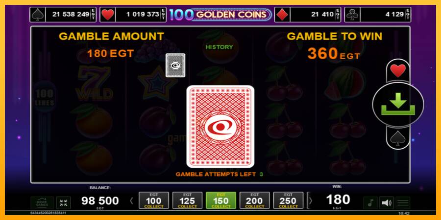 100 Golden Coins gaming machine for money, picture 4