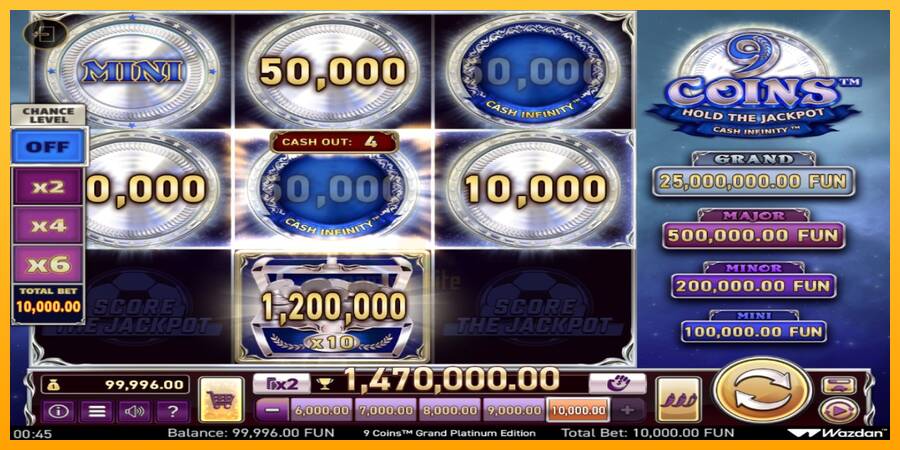 9 Coins Grand Platinum Edition Score The Jackpot gaming machine for money, picture 3